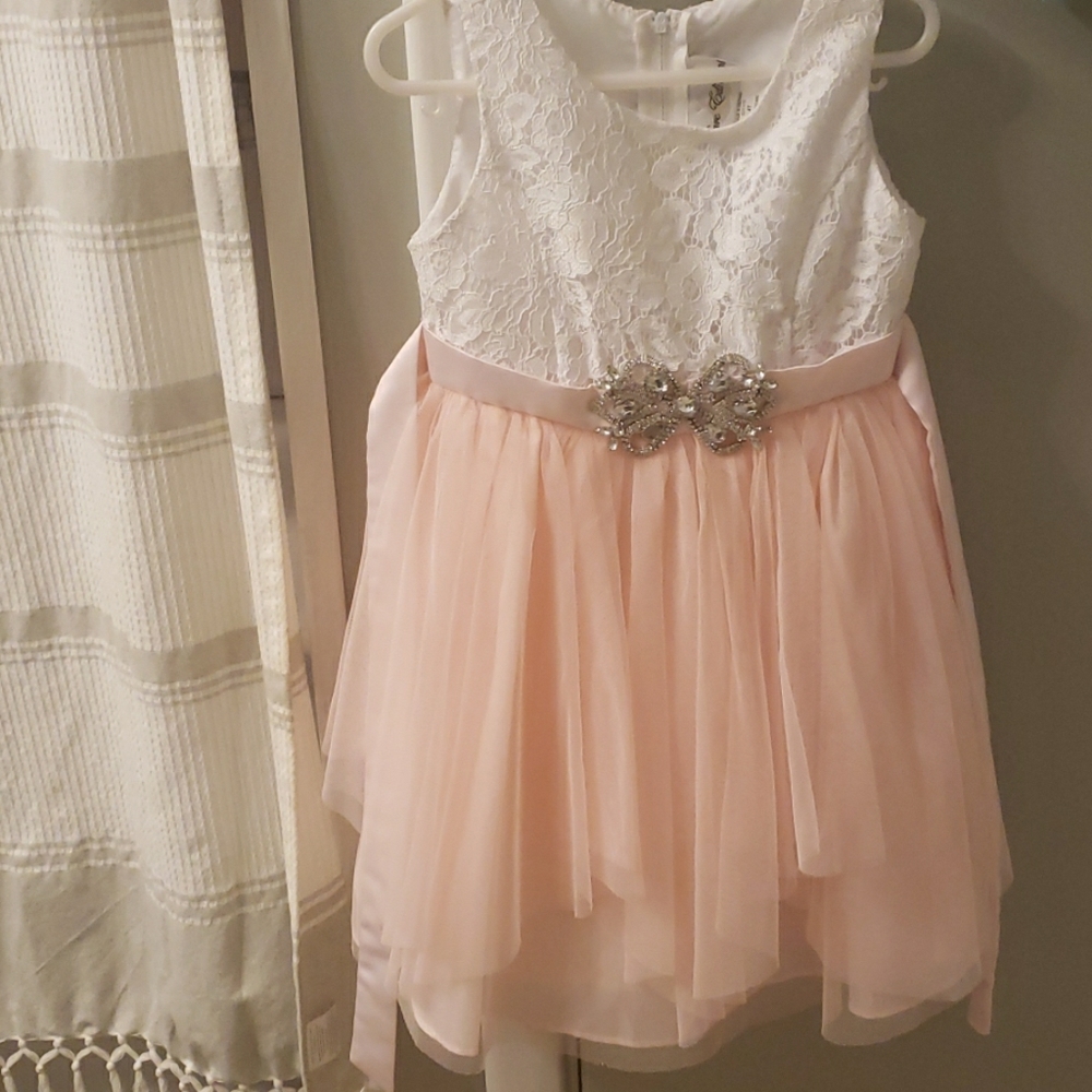 White/pink/sparkle birthday, wedding flower girl